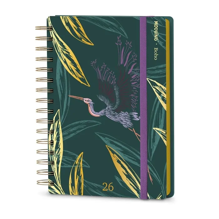 Agenda anual espiral 2d/p boho