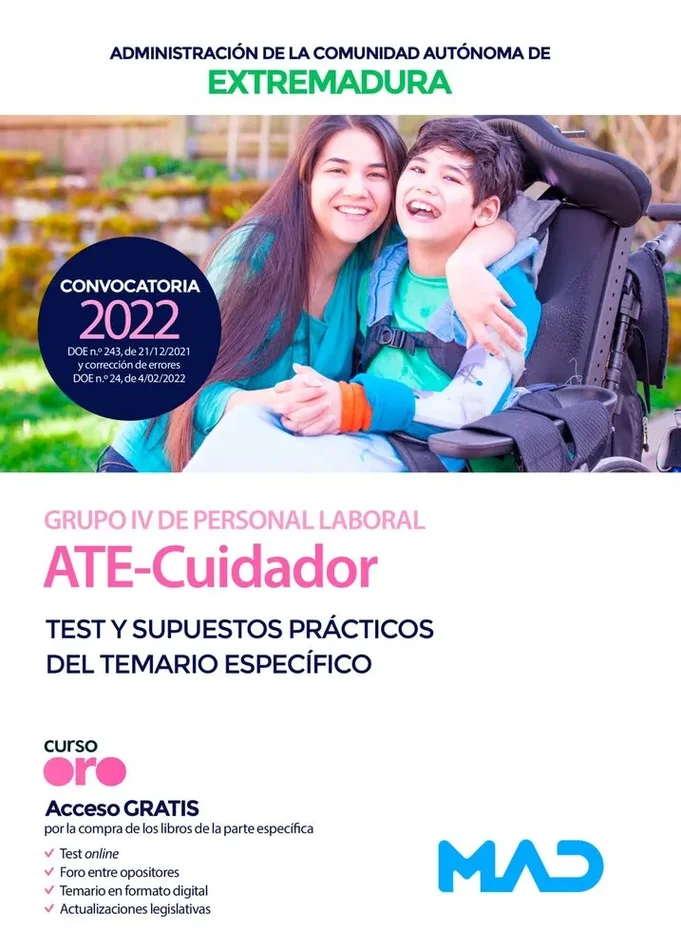 Ate cuidador administracion comunidad autonoma test y supes