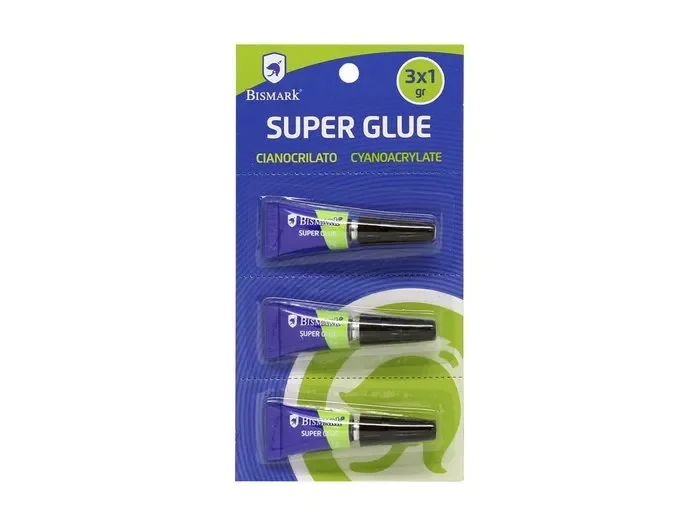 Blister 3u pegamento super glue bismark 1grm