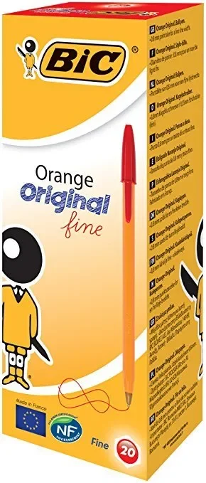 Boligrafo bic naranja rojo