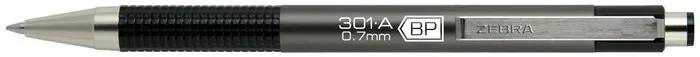 Boligrafo zebra 301a retractable 0,7 gris