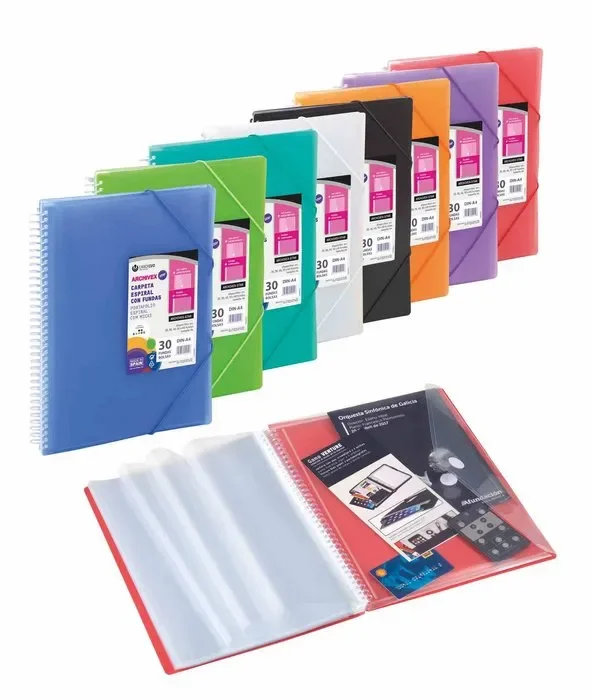 Carpeta archivex-star espiral 60 fundas negro