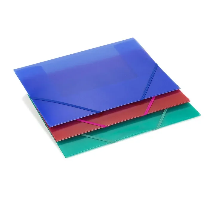 Carpeta solapas pp traslucido folio goma verde claro