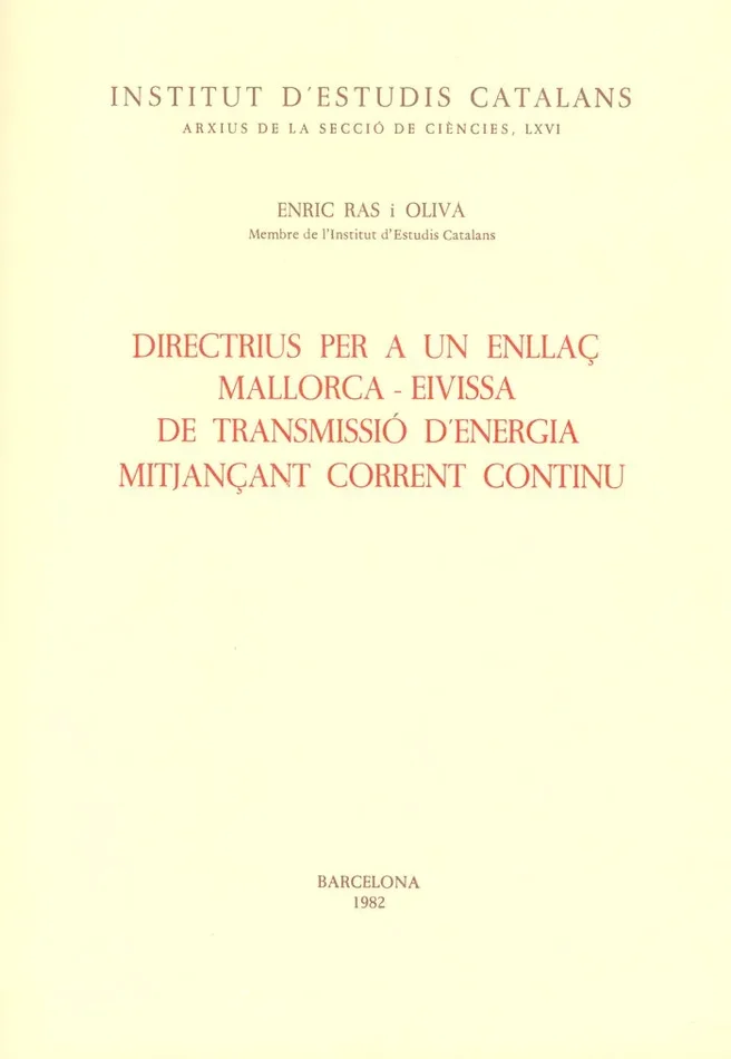 Directrius per a un enllaç Mallorca-Eivissa de transmissió d´energia