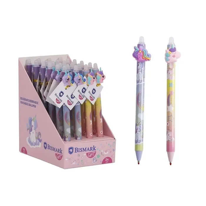 Expositor 24 boligrafos borrables unicornios
