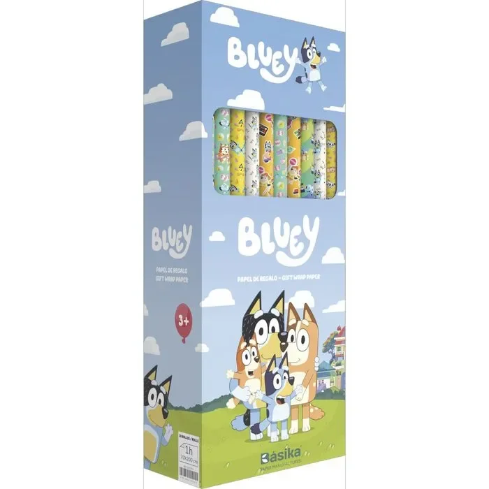 Expositor 50 rollos papel regalo 70×200 bluey