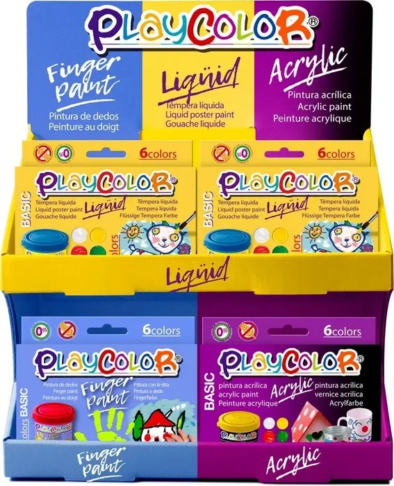 Expositor combinado playcolor liquid finger y acrylic
