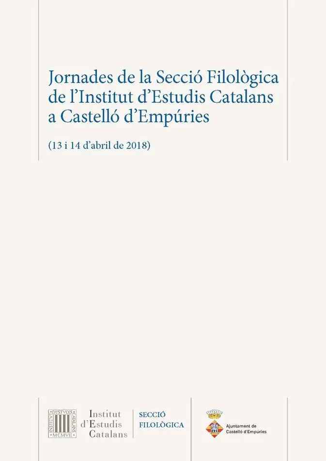 Jornades de la seccio filologica de l´institut d´estudis catalans a castello d´e