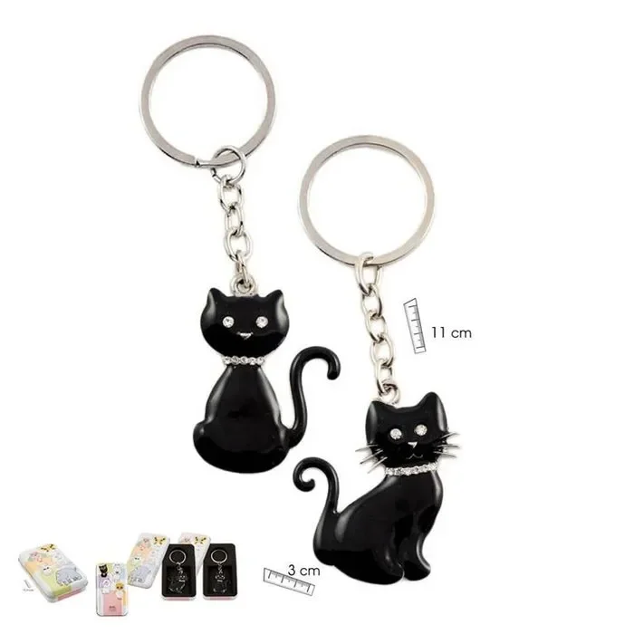 Llavero gato negro en caja modelos surtidos