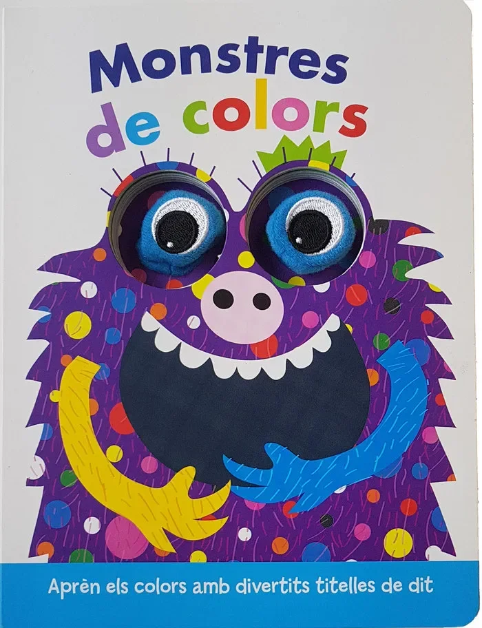 Llibre amb titelles de dit. monstres de colors