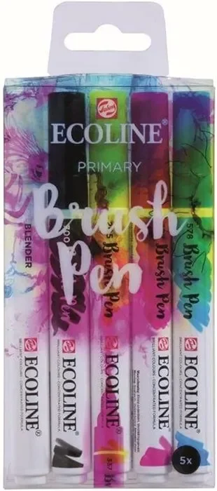 Marcador ecoline brushpen primario 5 unidades
