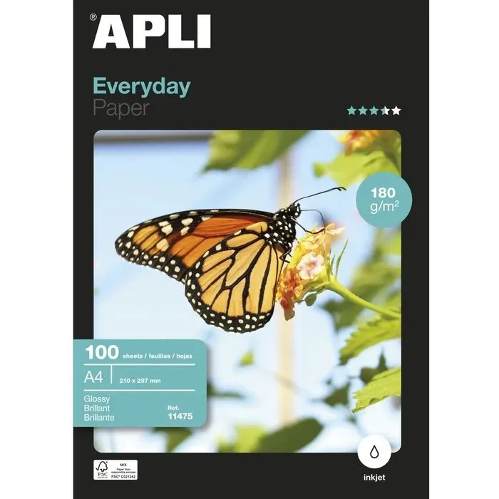 Papel foto glossy 180gr b/100 everyday glossy brillante