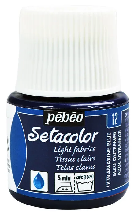 Pintura setacolor tejidos claros 45 ml azul ultramar