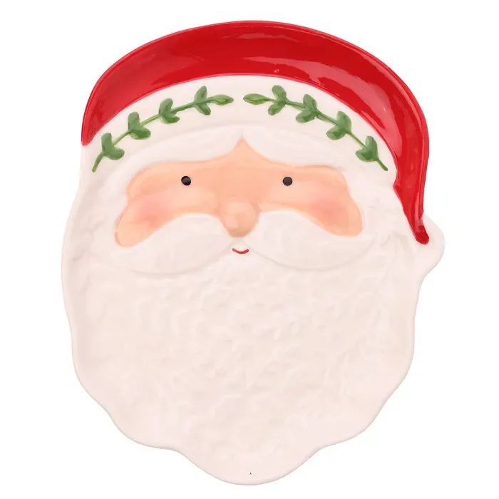 Plato ceramica forma papa noel
