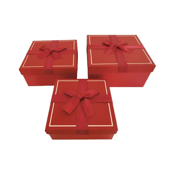 Set 3 cajas cuadradas rojas