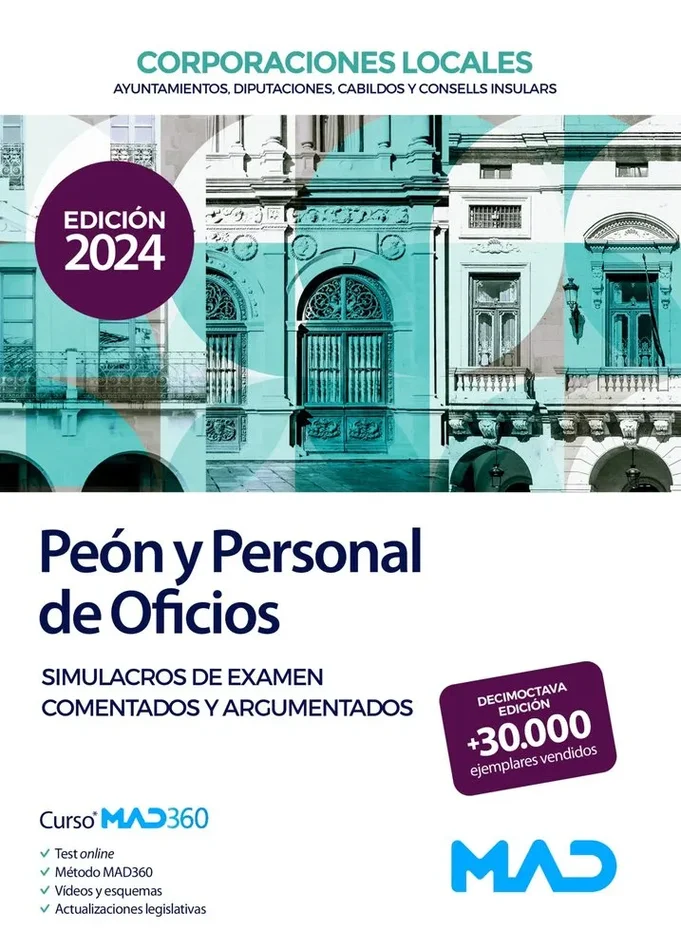 Simulacros de examen peon y personal de oficios de corporaciones locales 2024