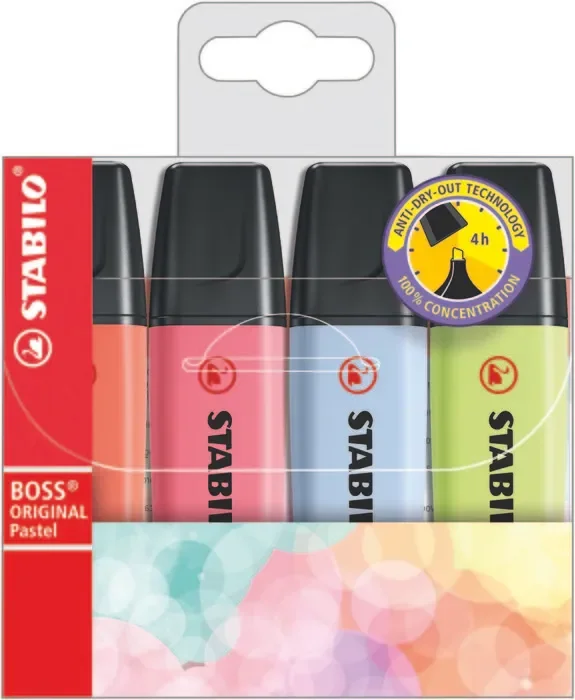 Stabilo boss pastel estuche de 4 uds
