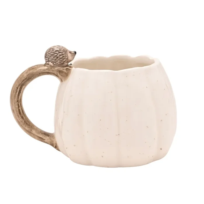 Taza calabaza con erizo en el asa