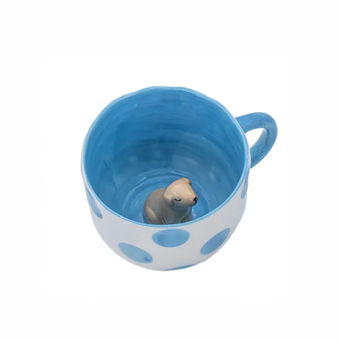 Taza con figura perro interior