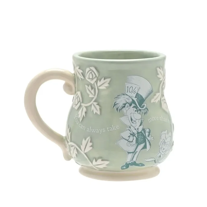 Taza relieve alicia pais de las maravillas sombrerero loco