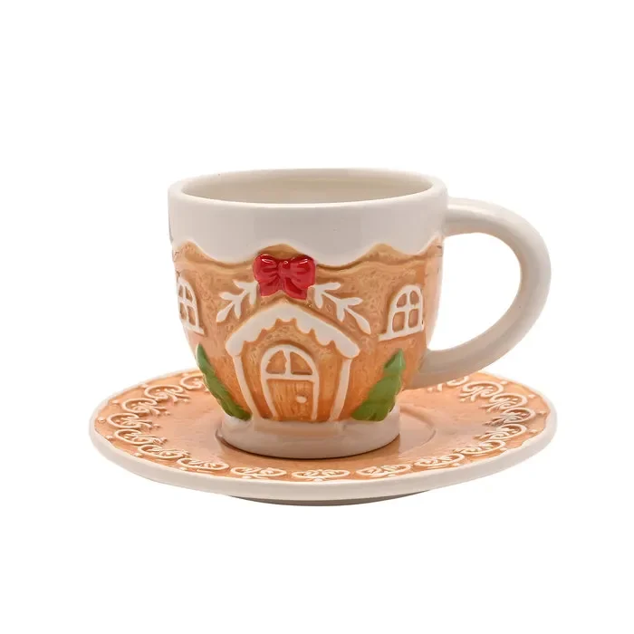 Taza y platillo ceramica pan de jengibre