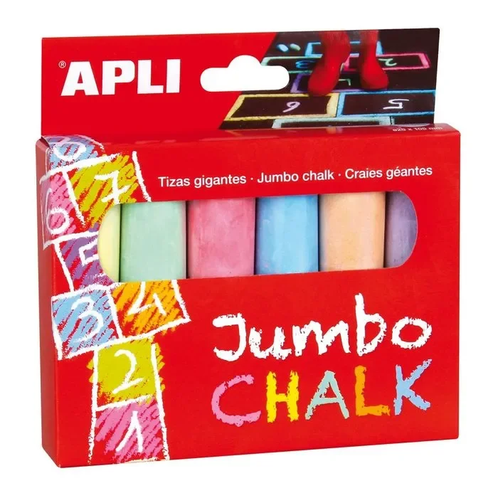 Tiza apli jumbo redonda 6 colores surtidos