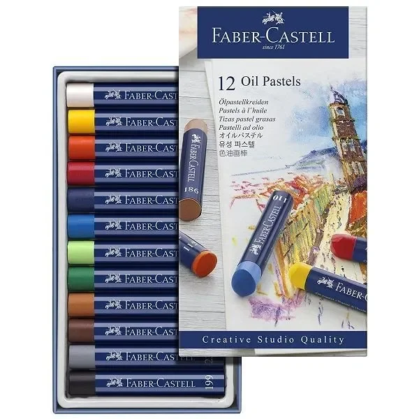 Tizas pastel grasos faber castell 12 colores surtidos